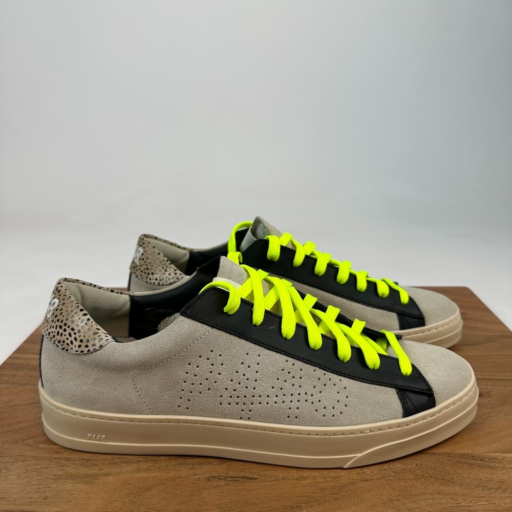 New Womens P448 Jack Gray Suede Neon Comfort Casual Sneakers Shoe Size EU 41